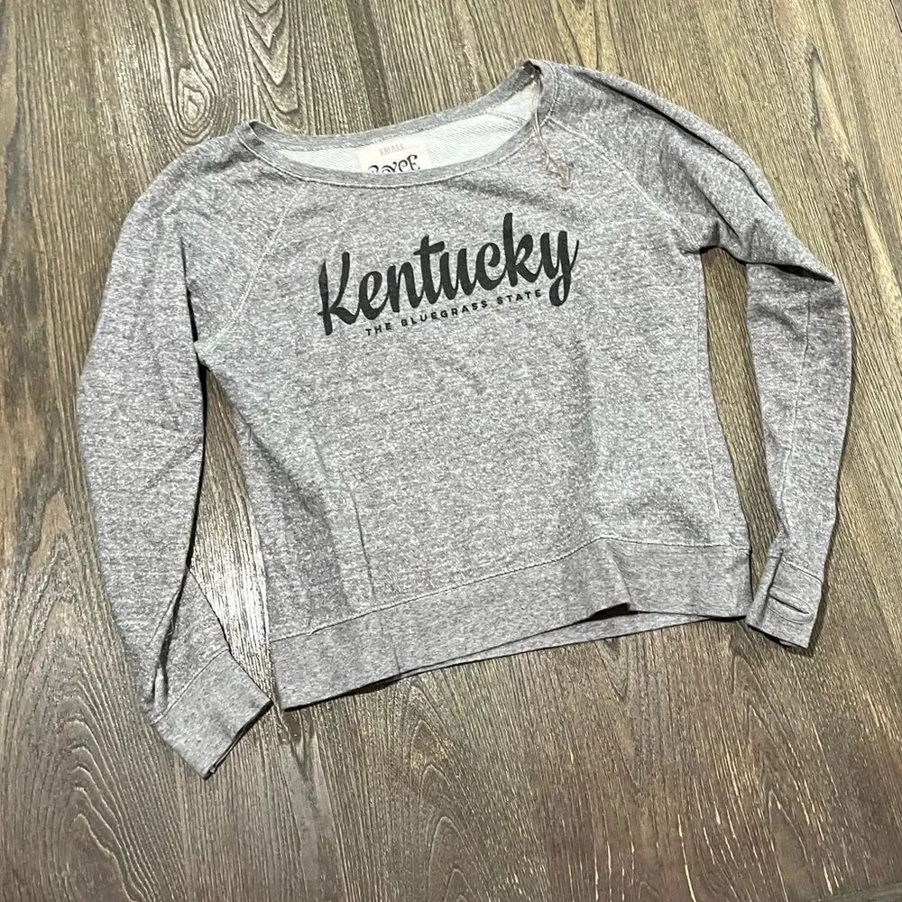 Royce Sweatshirt Kentucy The Bluegrass State Print Pullover Raglan Sleeve Gray S